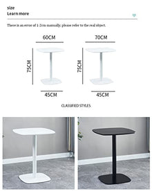 Classic Bistro Pub Furniture- Metal Cocktail Bistro Table, Indoor/Outdoor Restaurant Pub End Side Table, Square Corner Sofa Coffee Table for Living Room, Balcony, Patio, Artificial Board ( Color : Bla