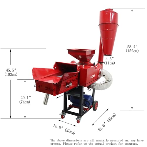 INTSUPERMAI Straw Crusher and Feed Pulverizer Machine 220V 500KG/H Red