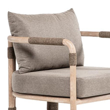 Baja Outdoor Lounge Chair in Brown Eucalyptus with Brown Cushion
