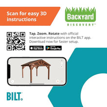Backyard Discovery Arlington 12' x 12' Cedar Wood Outdoor Gazebo Pavilion with Hardtop Galvanized Steel Peak Roof, Snow Support, Wind Resistance, PowerPort, Shade for Garden, Patio, Deck, Entertaining