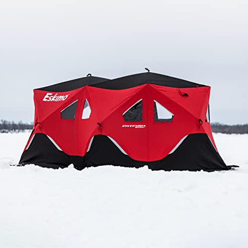 Eskimo FatFish 9416i Insulated Portable Pop-Up Ice Fishing Shelter Red, 7-9 Person