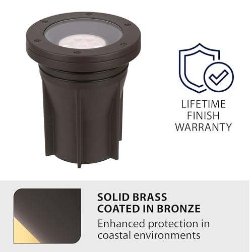 WAC Lighting LED Colorscaping Smart App Controllable RGBWW 3in Inground 23W Light Brass Coated in Bronze