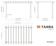 Sojag 10' x 16.5' Yamba Backyard Pergola Outdoor Aluminum Frame Gazebo Dark Grey