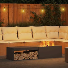 Coespram Rectangular Outdoor Fire Pit, 63 Inch Modern Steel Wood Burning Fireplace with Log Storage, Industrial Matte Black Patio Fire Pit Table for Backyard and Garden