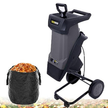 CYMYYDS 2400W Electric Leaf Mulcher Compost Shredder, Max 40mm Cutting Capacity, 50L Collection Box, Electric Leaves Chippers for Shredding Hedge Scrap, Bush Waste Grey
