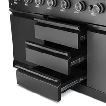 58 in. Newport Coll 6 Burner Propane Grill, Side Griddle, Matte Black