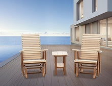 EcOasis Anchor Bay Amish Crafted Poly Outdoor Glider, High-Back (Birchwood on Antique Mahogany)