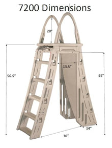 7200 A-Frame Above Ground Swimming Pool Ladder Compatible for Confer