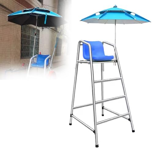 WLCGYD Portable Lifeguard Beach Chair with Umbrella, Outdoor Elevated Lifeguard Chair Indoor Pool, 1 2 3 4 5 Packs Lifesaving Observation Chair for Pool, Easy to Assemble(150cm/4.9',4pack)