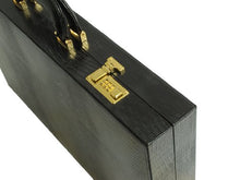 Zaza & Sacci Leather Backgammon Board Set Large Black Lizard II