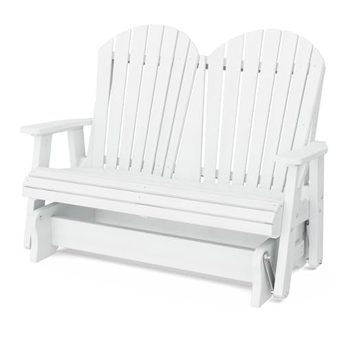 Wildridge Heritage Double Glider, White - Outdoor Weather Resistant Recycled Plastic Furniture for Patio