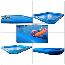 EQCOTWEA Oversized Inflatable Swimming Pool with 110V Blower Blue