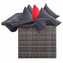 fsahslih 7-Piece Rattan Sofa Set, Modern Outdoor Sectional Furniture with Coffee Table and Canopy, Grey PE Wicker Seating with Cushions for Garden, Patio and Terrace