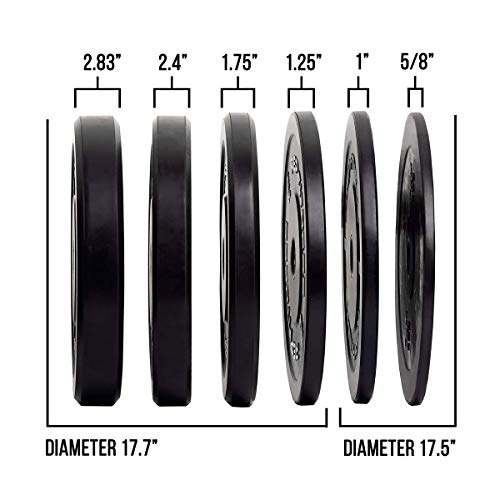 REP Bumper Plates for Strength and Conditioning Workouts 250 LB Set Black