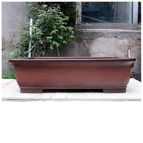 LOVULIFE Planting Pots Indoor Flower Pot Plant Pots Purple Clay Bonsai Flower Pots Handmade Rectangle 28in Large Green Plant Flower Purple Clay Pots Outdoor Pots
