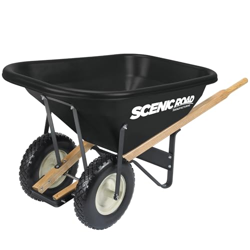 Scenic Road Two Wheel Wheelbarrow 8 Cu Ft 400lb Flat Free Tire (G8-2FF)