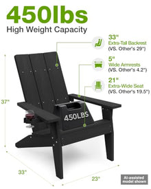 MXIMU Adirondack Chairs Set of 4, 450lb Capacity & 33in Tall Backrest
