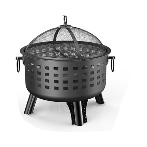 BNEI Fire Pit, Portable Tabletop fire Pit, Heating, Campfire, Barbecue All-in-one fire Pit, with Fireproof mesh Cover, 65 * 65cm