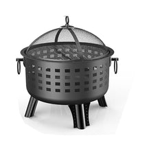 BNEI Fire Pit, Portable Tabletop fire Pit, Heating, Campfire, Barbecue All-in-one fire Pit, with Fireproof mesh Cover, 65 * 65cm