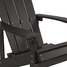 Flash Furniture Charlestown Indoor/Outdoor Faux Wood Adirondack Chairs, Weather-Resistant Polyresin Patio Adirondack Chairs, Set of 4, Navy