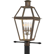 Quoizel Rue De Royal Outdoor Post Lantern 26 Inch 4-Light Industrial Bronze