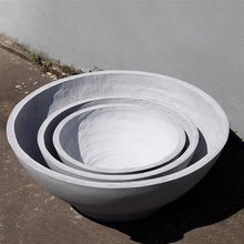 CFGH6FDF Bowl Shape Cement Planter Round Large Hydroponic Clay Simple Flower Bed Bonsai Multifunction(Gris,Large)