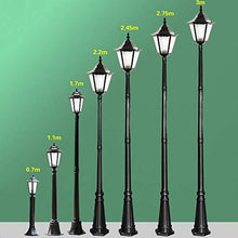 EliteBloom E27 Retro Black Outdoor Waterproof Patio Street Light Fixture Rust-Proof Metal Glass Lantern Landscape Path Lighting Villa Garden Lawn Grass Floor Lamp High Pillar (Height 110cm)