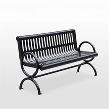 x3anggyt5 Garden Black Stainless Steel Backrest Outdoor Bench Multiperson Park Bench 1.2/1.5/1.8 Meters Seat(Small)
