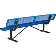 Global Industrial 8'L Heavy Duty Outdoor Steel Picnic Bench with Backrest