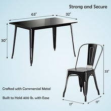 63" x 31" Metal Bistro Table Set – 7 Piece Indoor Outdoor Cafe Seating for Patio or Restaurant