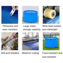 Above-Ground Canvas Fish Pond Pool, Circular Thickening PVC Pool, Large Collapsible Pool Above Ground with Bracket, for Koi Pond Culture Agricultural Irrigation Water Storage Tank(5x1.2m-23500L)