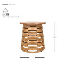 NPD Furniture Zeke Rattan Accent Table with Wood Top, Honey