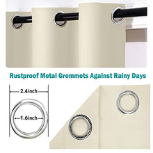 RevLie 2 Panels Waterproof Outdoor Curtains for Garden Patio Gazebo Pergola,Windproof,Blackout Thermal Insulated Double Grommet(Top and Bottom) Outdoor Patio Curtains Patio Beige,177 * 88 inchs（W*H）