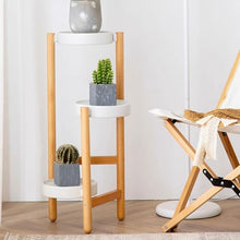 IBONSON Multi Tiered Plant Stand Indoor Nordic Living Room Floor-Standing Solid Wood Flower Stand Indoor Balcony Simple Triangle Storage Bracket Corner Outdoor Plant Stand