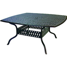 Darlee Nassau 10 Pc Cast Aluminum Dining Set w/ 64 Inch Square Series 30 Table & Lazy Susan in Antique Bronze/Sesame