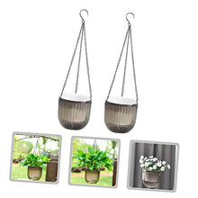 4 pcs Planters Hanging Garden Inch and Self Gray Fence for Chains Hooks Plants Resin Succulent Chain Plant Decorative Pots Round Containers Outdoor Indoor Basket (Greyx3pcs 16.5X15CMx3pcs)