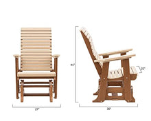 EcOasis Anchor Bay Amish Crafted Poly Outdoor Glider, High-Back (Birchwood on Antique Mahogany)
