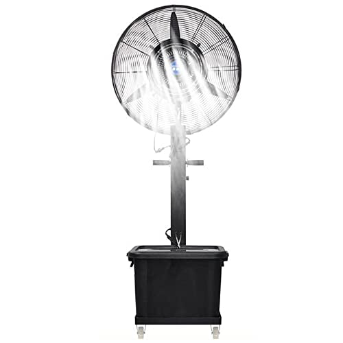 CUTPOIY Industrial Oscillating Standing Fan with Misting System, Heavy Duty Outdoor Cooling Fan, 3 Speeds, 9 Gallon Tank, 71cm/28in