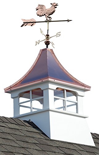 Accentua Charleston Cupola with Rooster Weathervane, 24 in. Square, 55 in. High