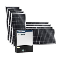 ExpertPower 4320W Solar Power System Kit | 48V - 120V 6.5KW Hybrid Solar Inverter, 540W Bifacial Solar Panels x 8, 120A MPPT Controller | Residential, Back Up, Home, Cabin, Off Grid