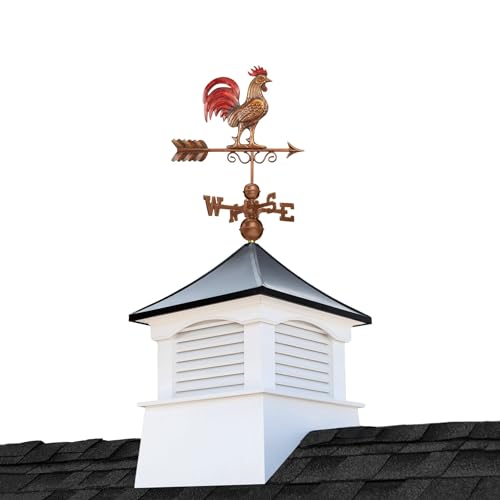 Good Directions 26" Square Coventry Vinyl Aluminum Roof Weathervane White/Black/Red