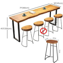 HUAIPU Rustic Style Rectangular Bar Table with Iron Frame, Wooden Pub Table for Living Room, Bar Industrial Bar Table and Garden Party,180 * 45 * 105