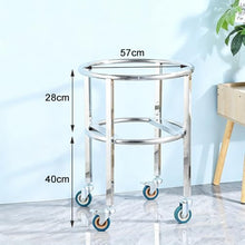 SDVantage Heavy Duty Stainless Steel Mobile Barrel Rack for Stock Pots Milk Buckets Storage Solution,Silver-57X57X68Cm