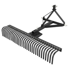 3 Point 60" Landscape Rake for Cat 1 Tractor Attachment Compact Tractors Loader Gravel Driveway Leveling Soil Grading Rock Debris Removal