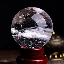 MPUTTCOXN Melting/Natural Multicolor Crystal Quartz Ball with Stand for Healing/Divination/Chakra Balance/Yoga/Home/Office FengShui Decoration (Re-constituted White Crystal Ball, Diameter 20cm)
