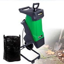 EXSHUING Heavy Duty 2400W Electric Garden Shredder with 50L Collection Bag, Quiet 40mm Wood Chipper and Leaf Mulcher, Portable Yard Waste Shredder with Wheels for Home Landscaping Projects
