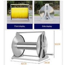 Garden Water Hose Reel Butler Swivel Bracket, Wall Mount Patio Hoses Rack Storage, Portable Stainless Steel Hose Stand with 1/2 Inch Hose and Water Gun, Large Capacity Water Pipe Car Roll Hose Holde