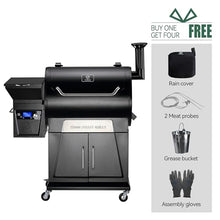 Z GRILLS Pellet Grill Smoker with PID 2.0 Controller, 700 Cooking Area, Meat Probes, Rain Cover Black