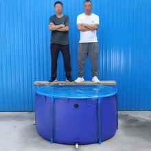 PVC Canvas Pool Above Ground, Circular Thickening Pool, Large Collapsible Frame Pool, Aquarium Pool Pond, for Culture Agricultural Irrigation Water Storage Tank, Easy to Install ( Color : Blue , Size