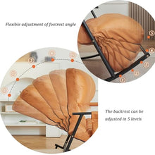 Upholstered Rocking Chair, Double Rocker Chair with Side Pocket, Modern Chair with Backrest, Armchair with Foot Lever, Bearing Capacity 250KG, for Bedroom, Living Room，Orange Black Frame